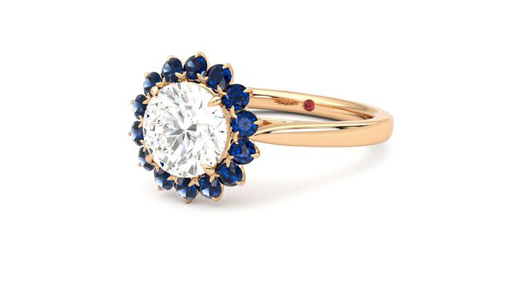 Taylor & Hart Lyra Round Engagement Ring 360 degree image 25