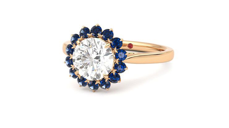 Taylor & Hart Lyra Round Engagement Ring 360 degree image 26