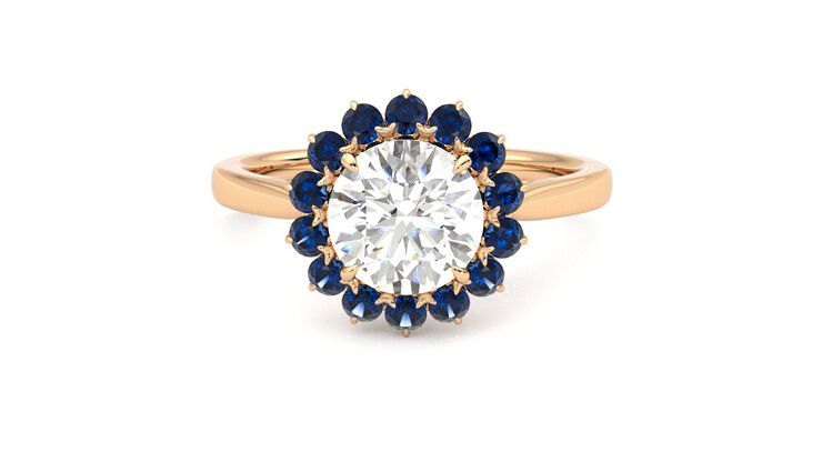 Taylor & Hart Lyra Round Engagement Ring 360 degree image 29