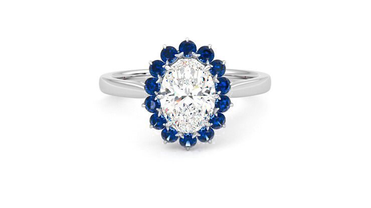 Taylor & Hart Lyra Oval Engagement Ring 360 degree image 1