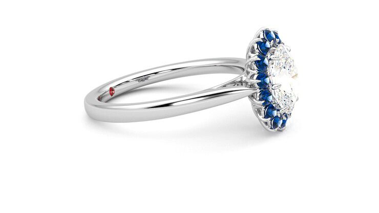 Taylor & Hart Lyra Oval Engagement Ring 360 degree image 8