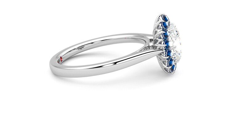 Taylor & Hart Lyra Oval Engagement Ring 360 degree image 9