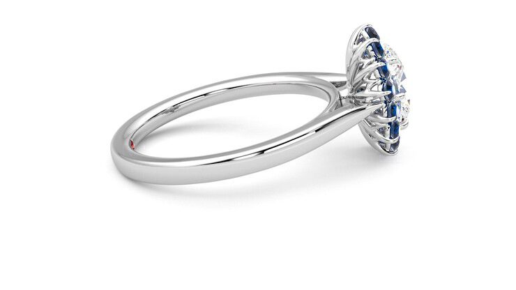 Taylor & Hart Lyra Oval Engagement Ring 360 degree image 10