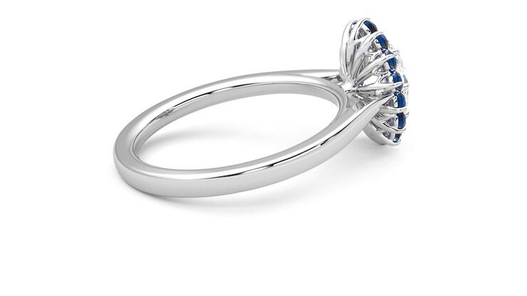 Taylor & Hart Lyra Oval Engagement Ring 360 degree image 11