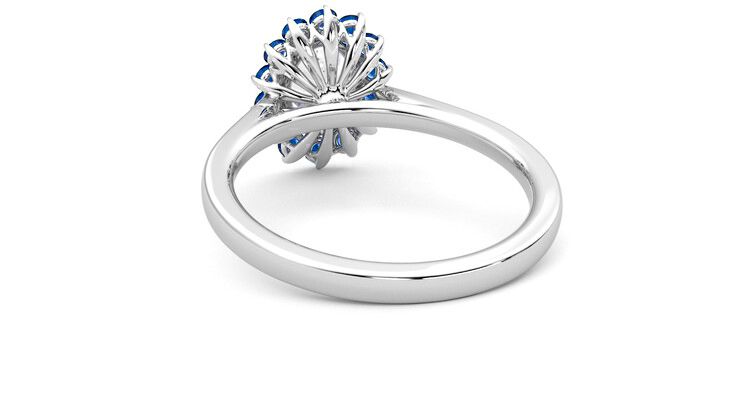 Taylor & Hart Lyra Oval Engagement Ring 360 degree image 16