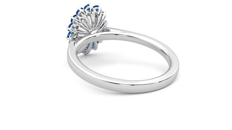 Taylor & Hart Lyra Oval Engagement Ring 360 degree image 17