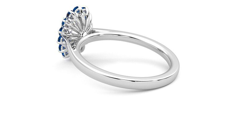 Taylor & Hart Lyra Oval Engagement Ring 360 degree image 18