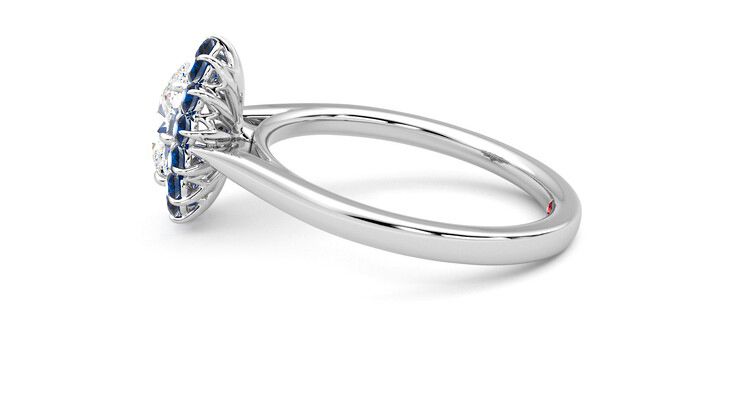 Taylor & Hart Lyra Oval Engagement Ring 360 degree image 20
