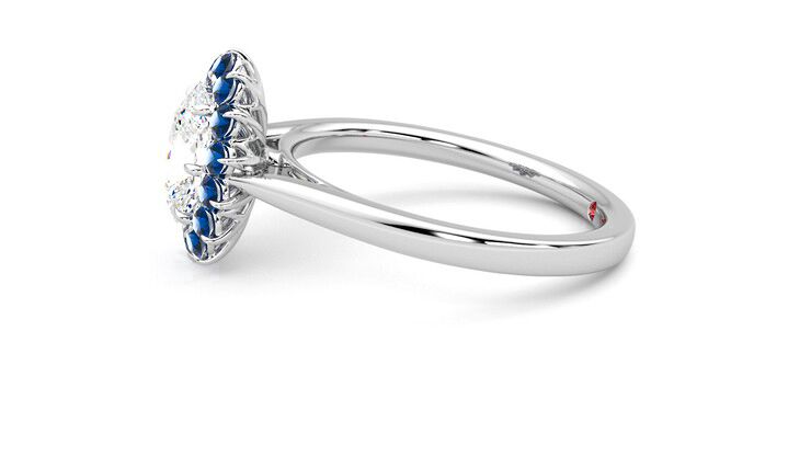 Taylor & Hart Lyra Oval Engagement Ring 360 degree image 21