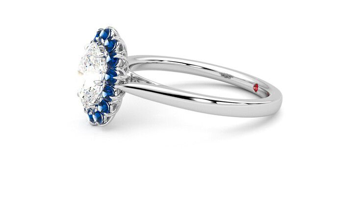Taylor & Hart Lyra Oval Engagement Ring 360 degree image 22
