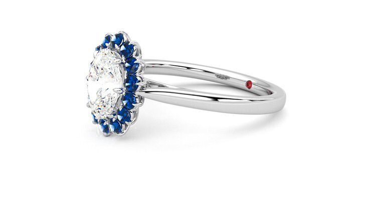 Taylor & Hart Lyra Oval Engagement Ring 360 degree image 23