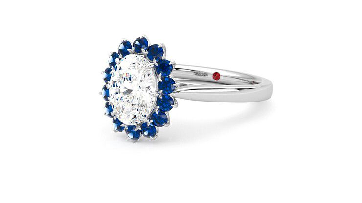 Taylor & Hart Lyra Oval Engagement Ring 360 degree image 25