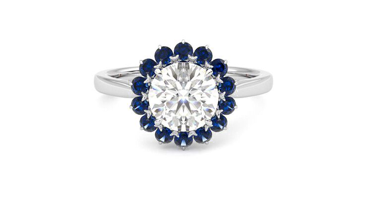 Taylor & Hart Lyra Round Engagement Ring 360 degree image 0