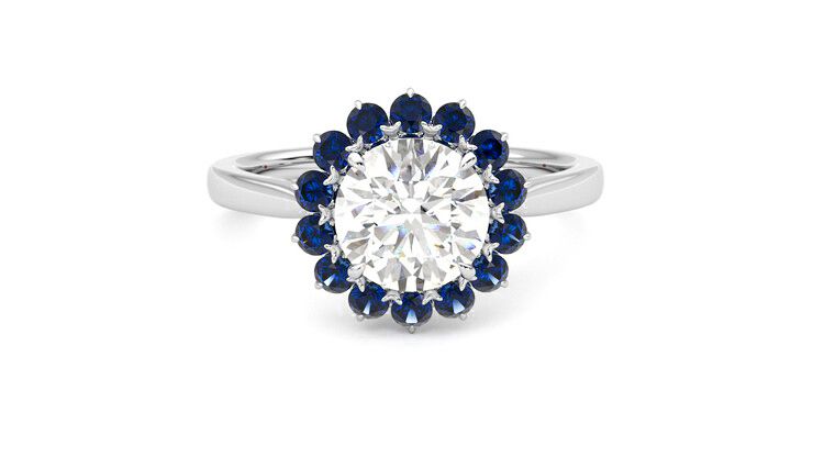 Taylor & Hart Lyra Round Engagement Ring 360 degree image 1