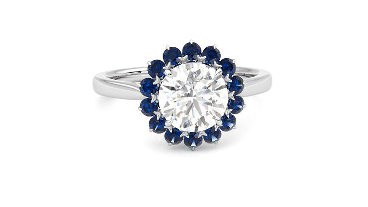 Taylor & Hart Lyra Round Engagement Ring 360 degree image 2