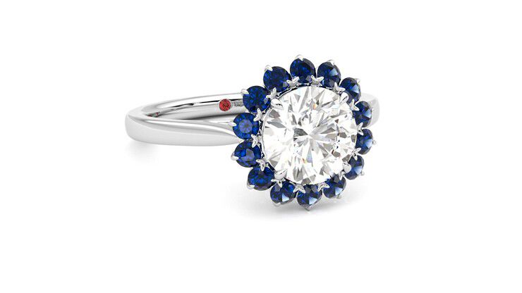 Taylor & Hart Lyra Round Engagement Ring 360 degree image 4