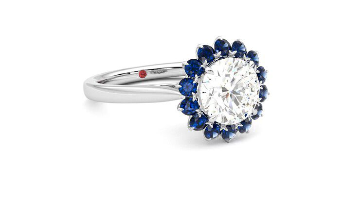Taylor & Hart Lyra Round Engagement Ring 360 degree image 5