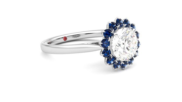 Taylor & Hart Lyra Round Engagement Ring 360 degree image 6