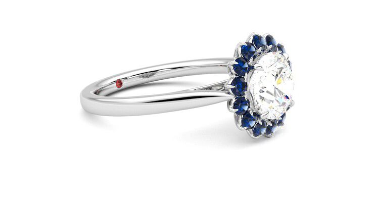 Taylor & Hart Lyra Round Engagement Ring 360 degree image 7