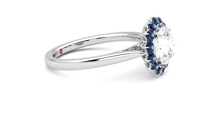 Taylor & Hart Lyra Round Engagement Ring 360 degree image 8
