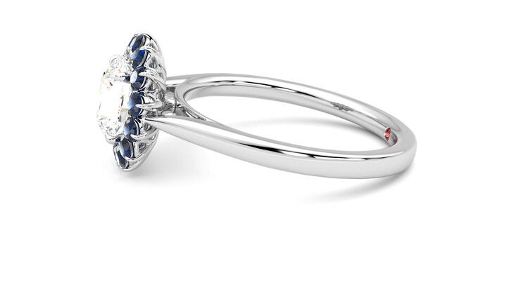 Taylor & Hart Lyra Round Engagement Ring 360 degree image 21