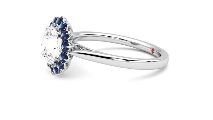 Taylor & Hart Lyra Round Engagement Ring 360 degree image 22