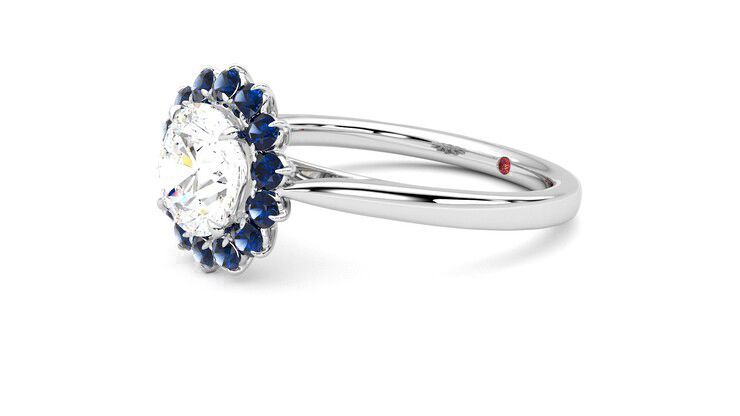 Taylor & Hart Lyra Round Engagement Ring 360 degree image 23