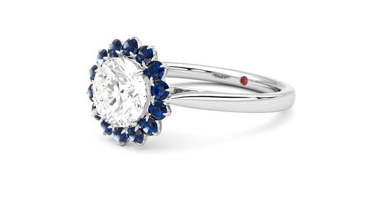 Taylor & Hart Lyra Round Engagement Ring 360 degree image 24