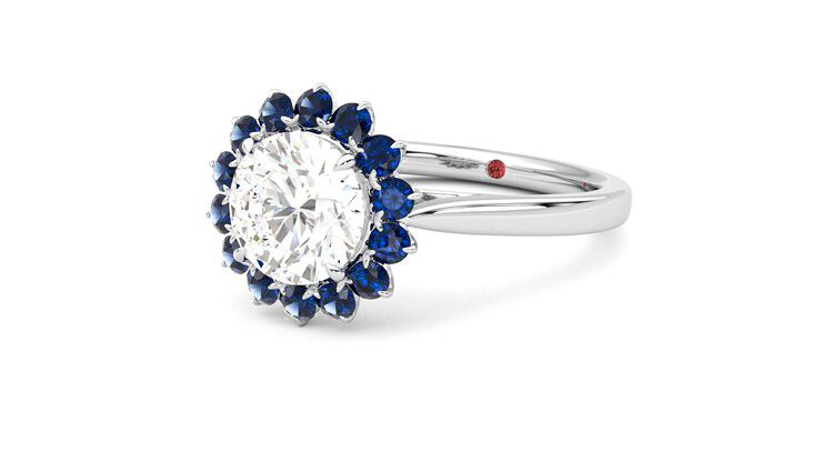 Taylor & Hart Lyra Round Engagement Ring 360 degree image 25
