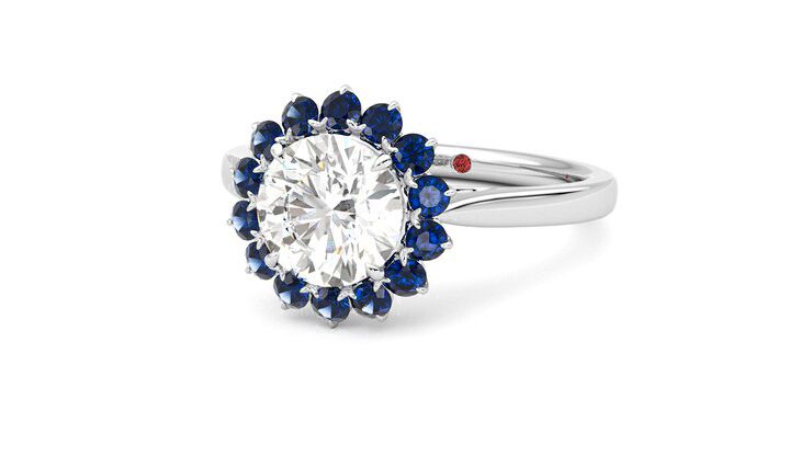 Taylor & Hart Lyra Round Engagement Ring 360 degree image 26