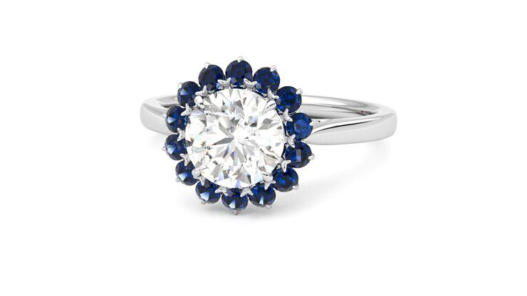 Taylor & Hart Lyra Round Engagement Ring 360 degree image 27