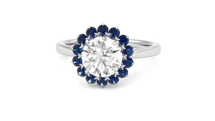 Taylor & Hart Lyra Round Engagement Ring 360 degree image 28