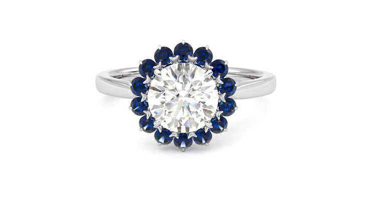 Taylor & Hart Lyra Round Engagement Ring 360 degree image 29