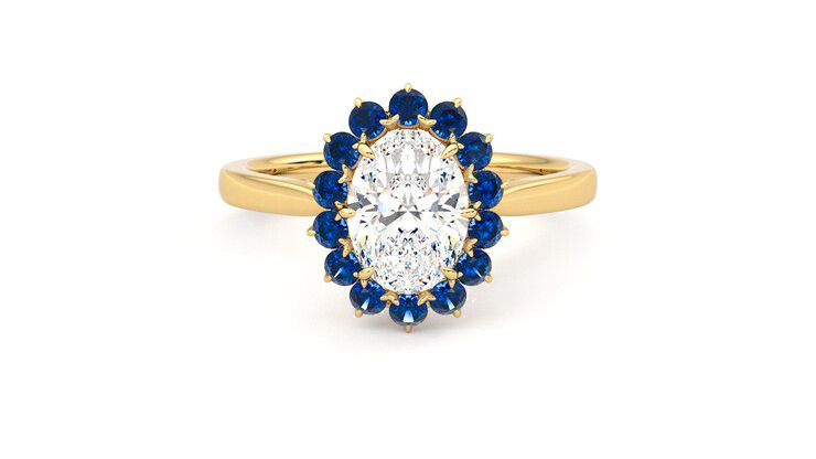 Taylor & Hart Lyra Oval Engagement Ring 360 degree image 0