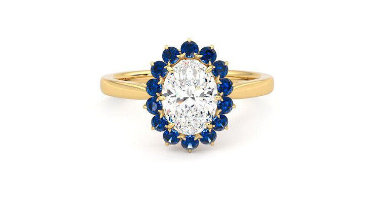 Taylor & Hart Lyra Oval Engagement Ring 360 degree image 1