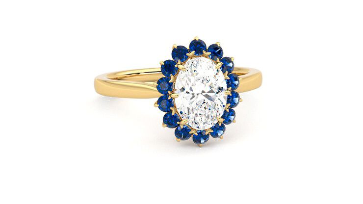 Taylor & Hart Lyra Oval Engagement Ring 360 degree image 3