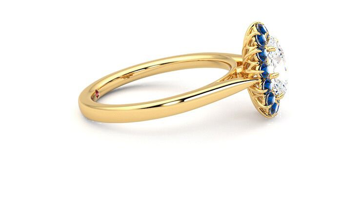 Taylor & Hart Lyra Oval Engagement Ring 360 degree image 9