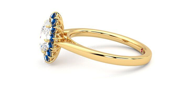 Taylor & Hart Lyra Oval Engagement Ring 360 degree image 21