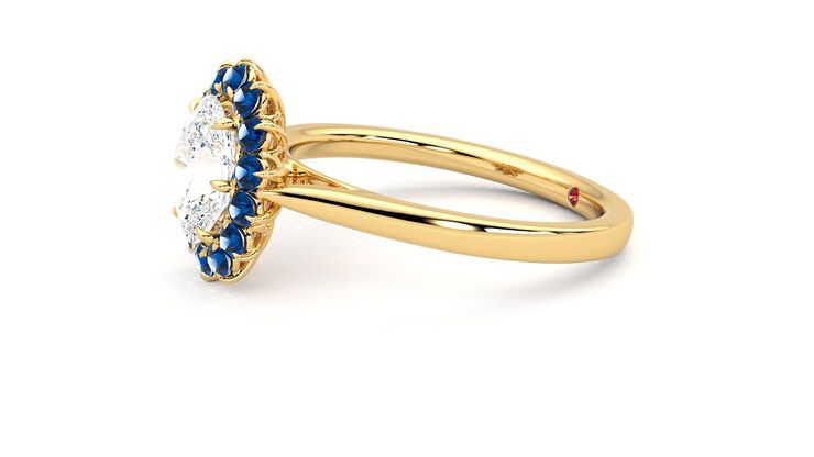 Taylor & Hart Lyra Oval Engagement Ring 360 degree image 22