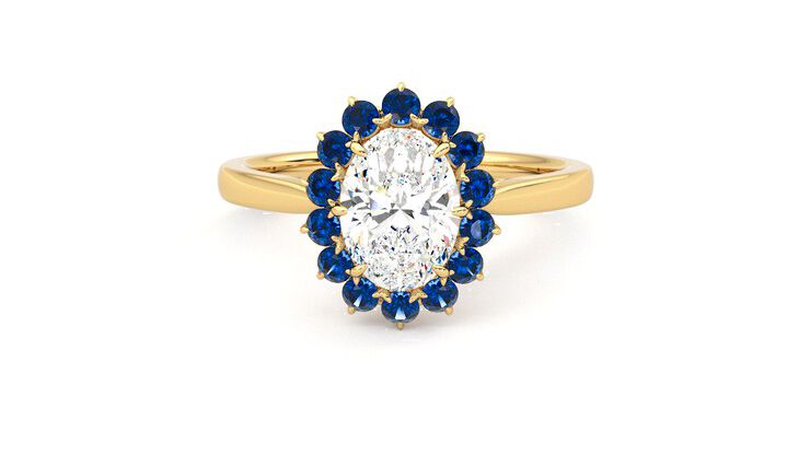 Taylor & Hart Lyra Oval Engagement Ring 360 degree image 29