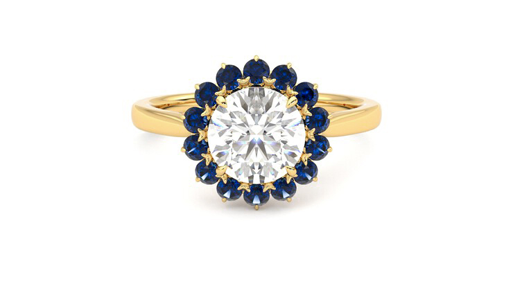 Taylor & Hart Lyra Round Engagement Ring 360 degree image 0