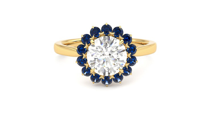 Taylor & Hart Lyra Round Engagement Ring 360 degree image 1
