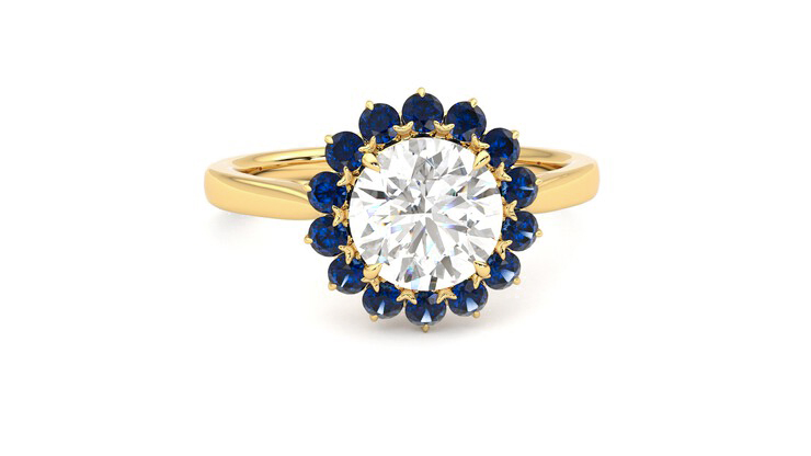Taylor & Hart Lyra Round Engagement Ring 360 degree image 2