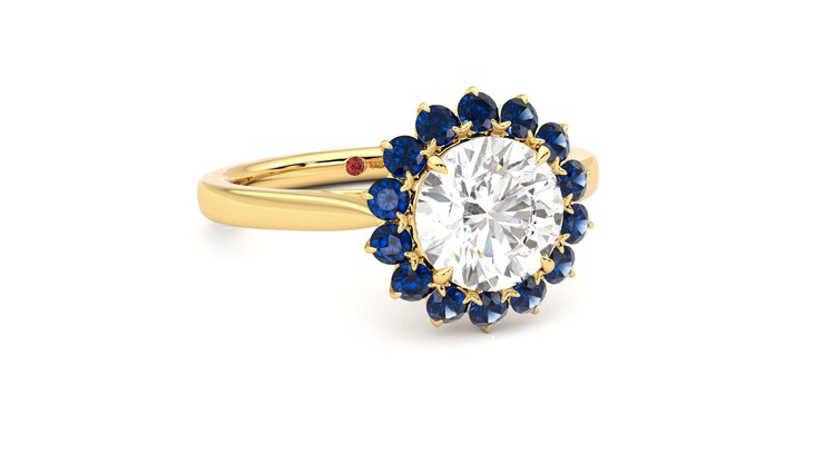 Taylor & Hart Lyra Round Engagement Ring 360 degree image 4
