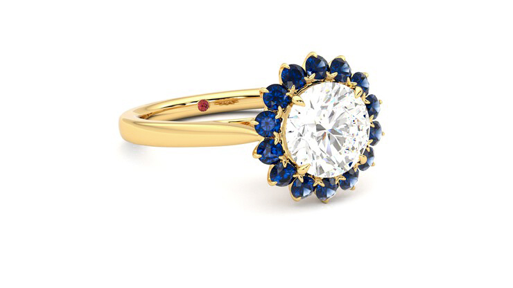 Taylor & Hart Lyra Round Engagement Ring 360 degree image 5