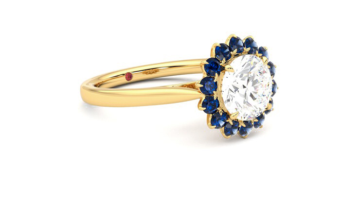 Taylor & Hart Lyra Round Engagement Ring 360 degree image 6