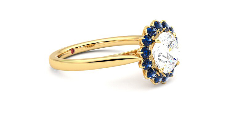 Taylor & Hart Lyra Round Engagement Ring 360 degree image 7