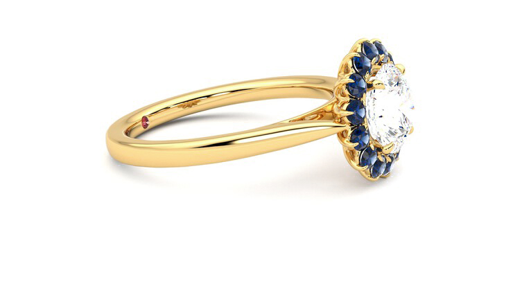 Taylor & Hart Lyra Round Engagement Ring 360 degree image 8