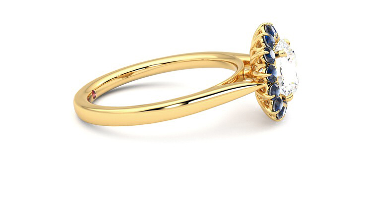 Taylor & Hart Lyra Round Engagement Ring 360 degree image 9