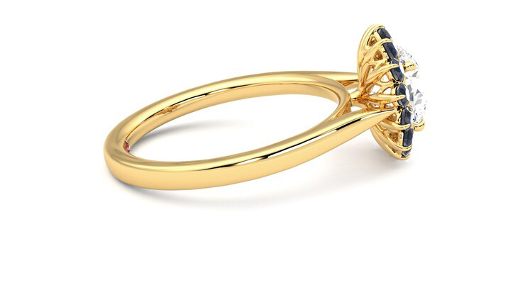 Taylor & Hart Lyra Round Engagement Ring 360 degree image 10